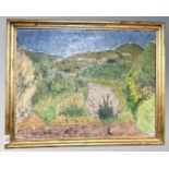 Continental school : A view across a valley, oil on canvas, 64cm by 49cm.