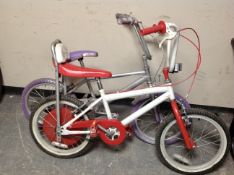 Two chopper-style children's bikes