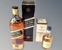A bottle of Johnny Walker Black Label old scotch whisky 75cl, boxed,