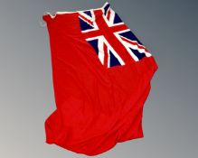 A large British Naval flag.