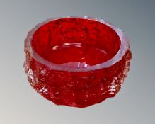 A Whitefriars glass shallow bowl, diameter 12.5 cm.