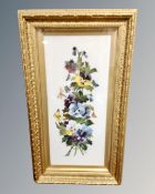 A Victorian still life painting on opal, with flowers.