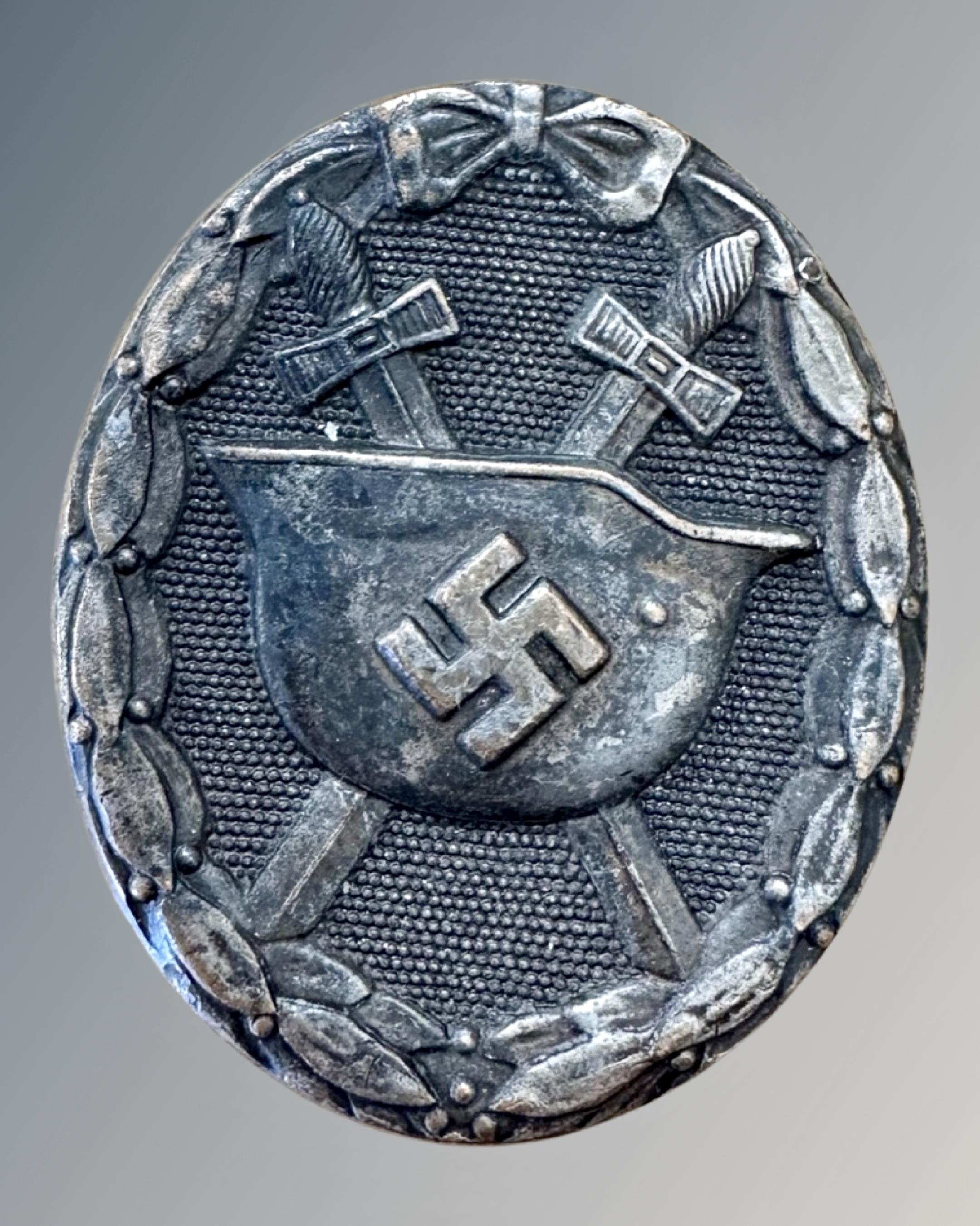 German Third Reich 1939 Wound Badge in silver by Carl Wild (possibly a copy)