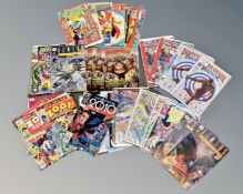 A collection of comics including Daredevil, Transformers, Silver Sable and Spider-Man,