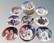A collection of Bradford Exchange series plates including Remembering Elvis,