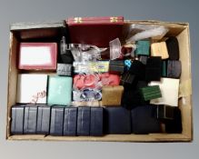 A box of vintage and contemporary jewellery boxes