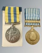 A pair of Korea medals British and United Nations named to T/19047482 DVR.