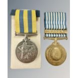 A pair of Korea medals British and United Nations named to T/19047482 DVR.