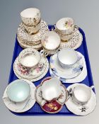 Six Kent china trios together with five further teacups with saucers to include Royal Albert,