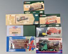 A collection of Corgi die cast vehicles including Truckfest, Corgi Classics Heavy Haulage,