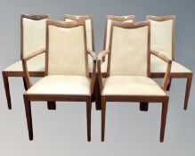 A set of six mid-20th century teak G-Plan dining chairs comprising of two carvers and four singles.