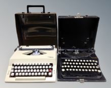 A Remington portable typewriter in case, together with further imperial 2002 typewriter, cased.