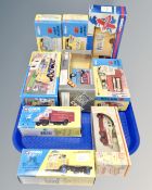 A tray of nine Corgi Trackside Classics and Archive vehicles to include circus wagons,