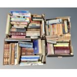 Three boxes of antique and later books, Railways of the World, Penguin paperback novels,