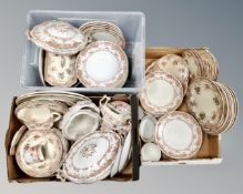 Three boxes of 19th century tea and dinner china