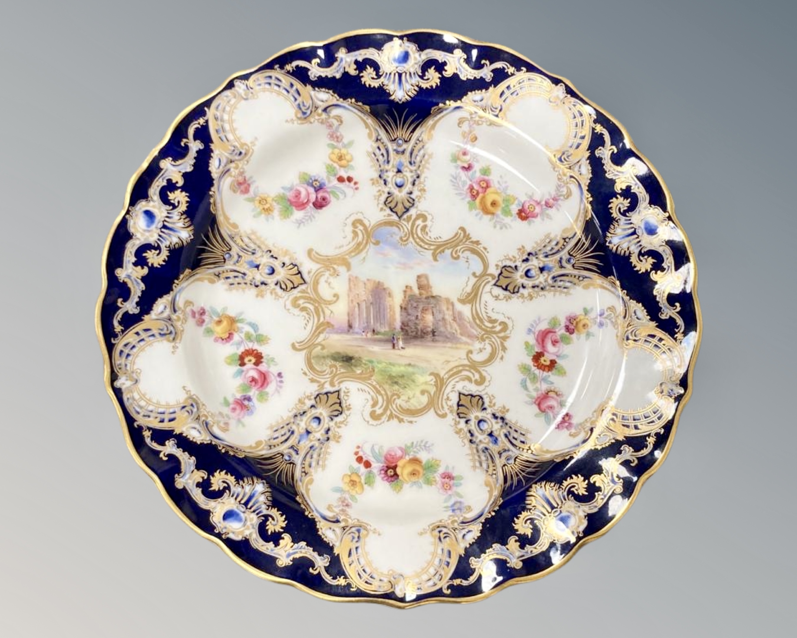 Four Royal Worcester hand painted and gilded cabinet plates, - Image 3 of 5