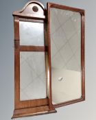 A mid-20th century Scandinavian rectangular wall mirror together with a further antique mahogany