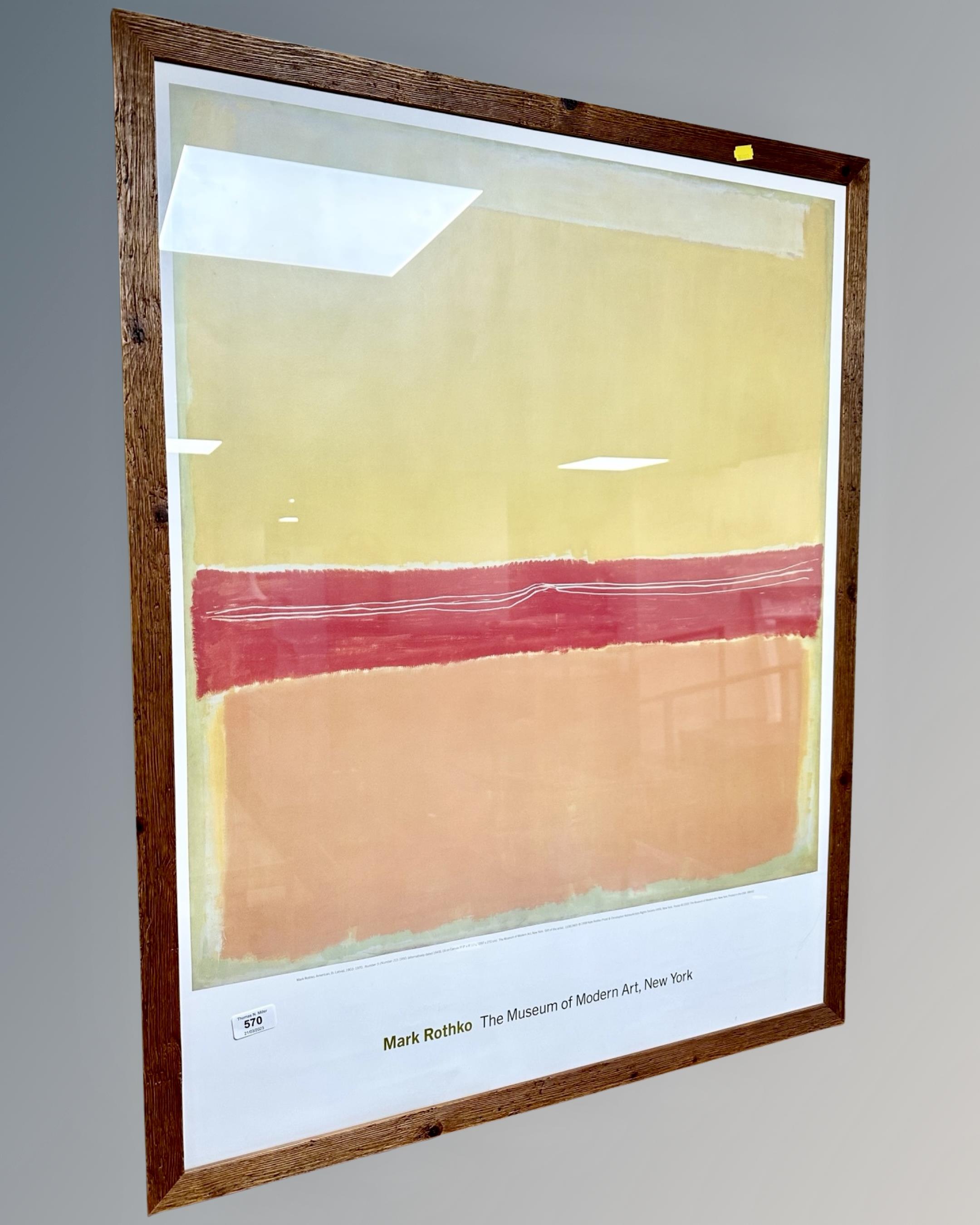 A Mark Rothko Museum of Modern Art New York poster in frame,