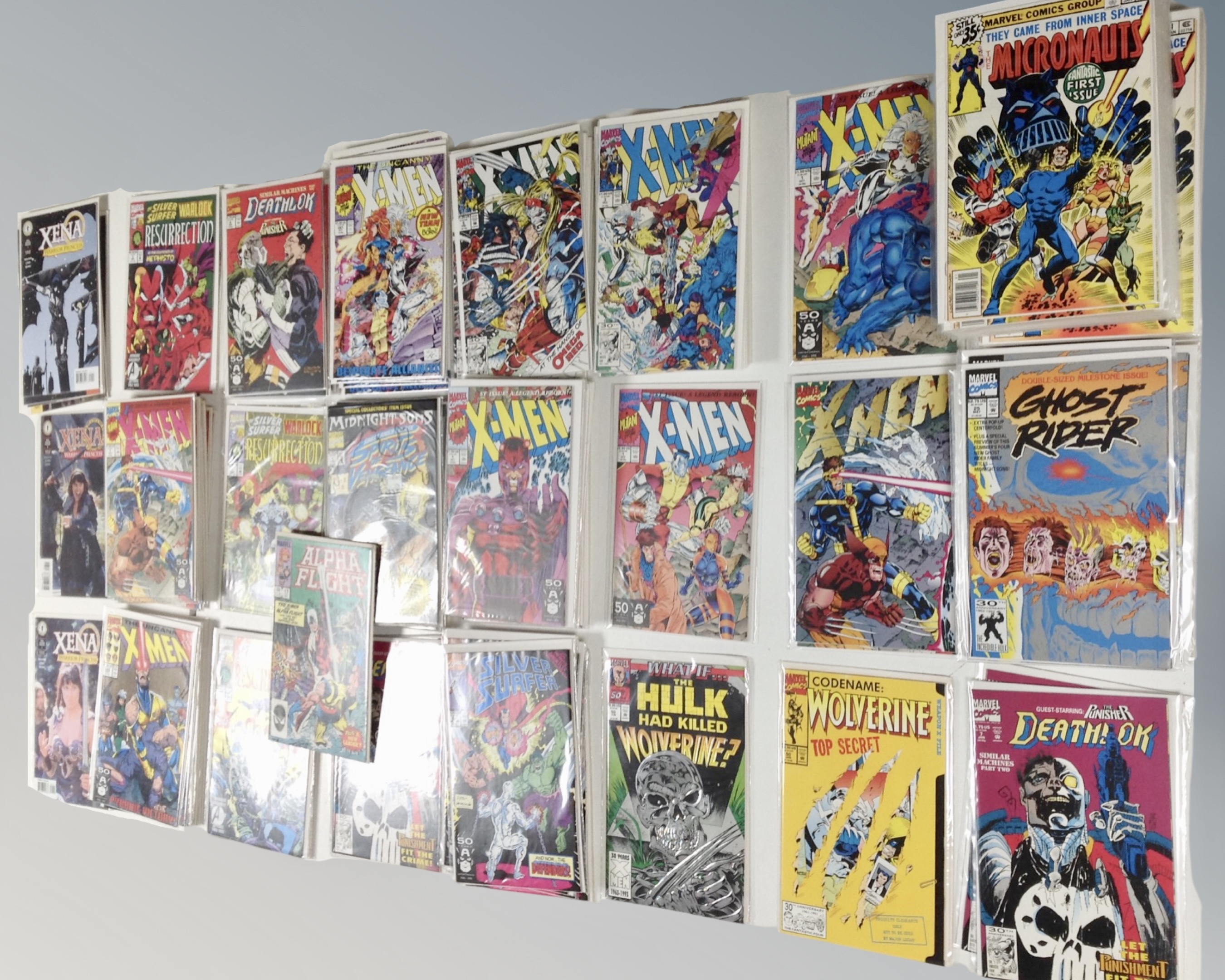 A box of Marvel comics to include Silver Surfer, X-Men, Ghost Rider, Micronauts issue 1, - Image 2 of 2