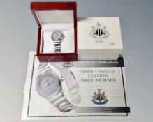 A Klaus-Kobec Newcastle United limited edition gent's wristwatch, number 230,