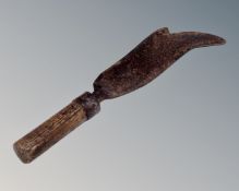 A 19th century billhook knife
