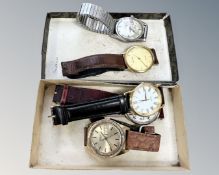 A box of five gent's wristwatches, Sekonda,