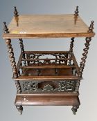 A 19th century rosewood fretwork music table (a/s) CONDITION REPORT: Two feet