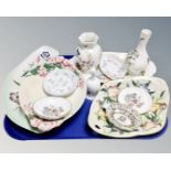A tray of assorted ceramics to include Maling dishes, Aynsley trinket tray and vase,