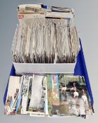 A tray of a quantity of 20th century postcards