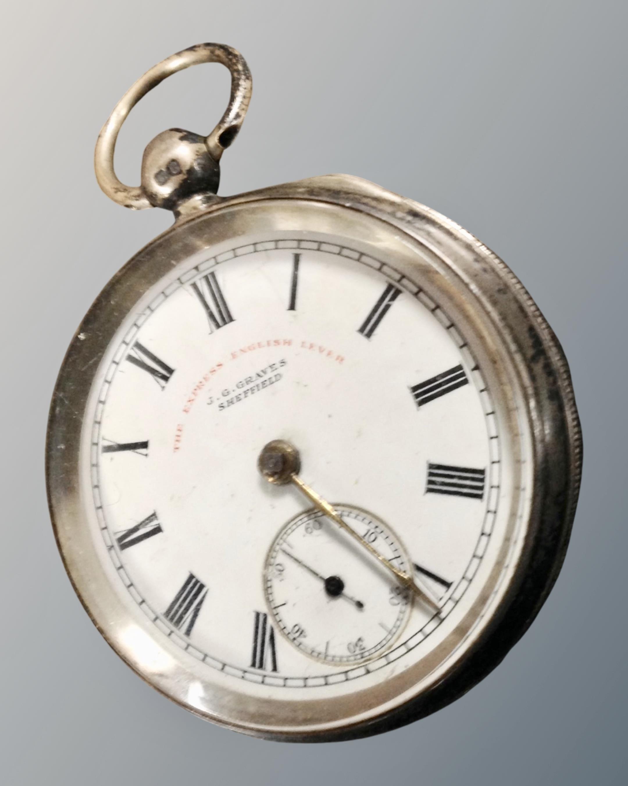 A silver cased Express English lever pocket watch