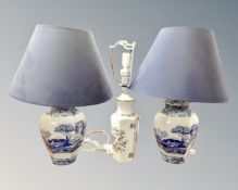 A pair of Spode Italian table lamps with shades,