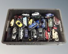 Two crates of a large quantity of Del Prado car collection magazines and die cast cars