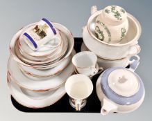 A tray containing Noritake Equator tea and dinner china together with a Ringtons mug,
