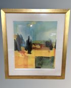 A signed print 'Tuscan Fantasy I' in gilt frame and mount