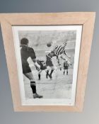 A John Charles Legend Series signed limited edition print, number 490 of 500, in frame and mount,