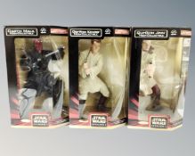 Three Star Wars Episode I Mega Collectable figures to include Darth Maul,