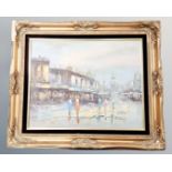 A Henry : impressionist street scene, oil on canvas (a/f),