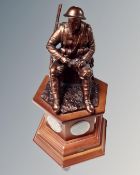 A Danbury Mint WWI Centenary figure on plinth 'We Will Remember Them'