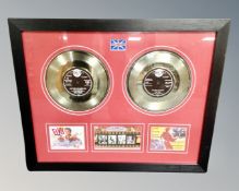 An Elvis Presley 7" disc and pictorial montage in frame and mount