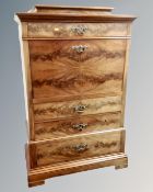 A 19th century Scandinavian mahogany secretaire chest.