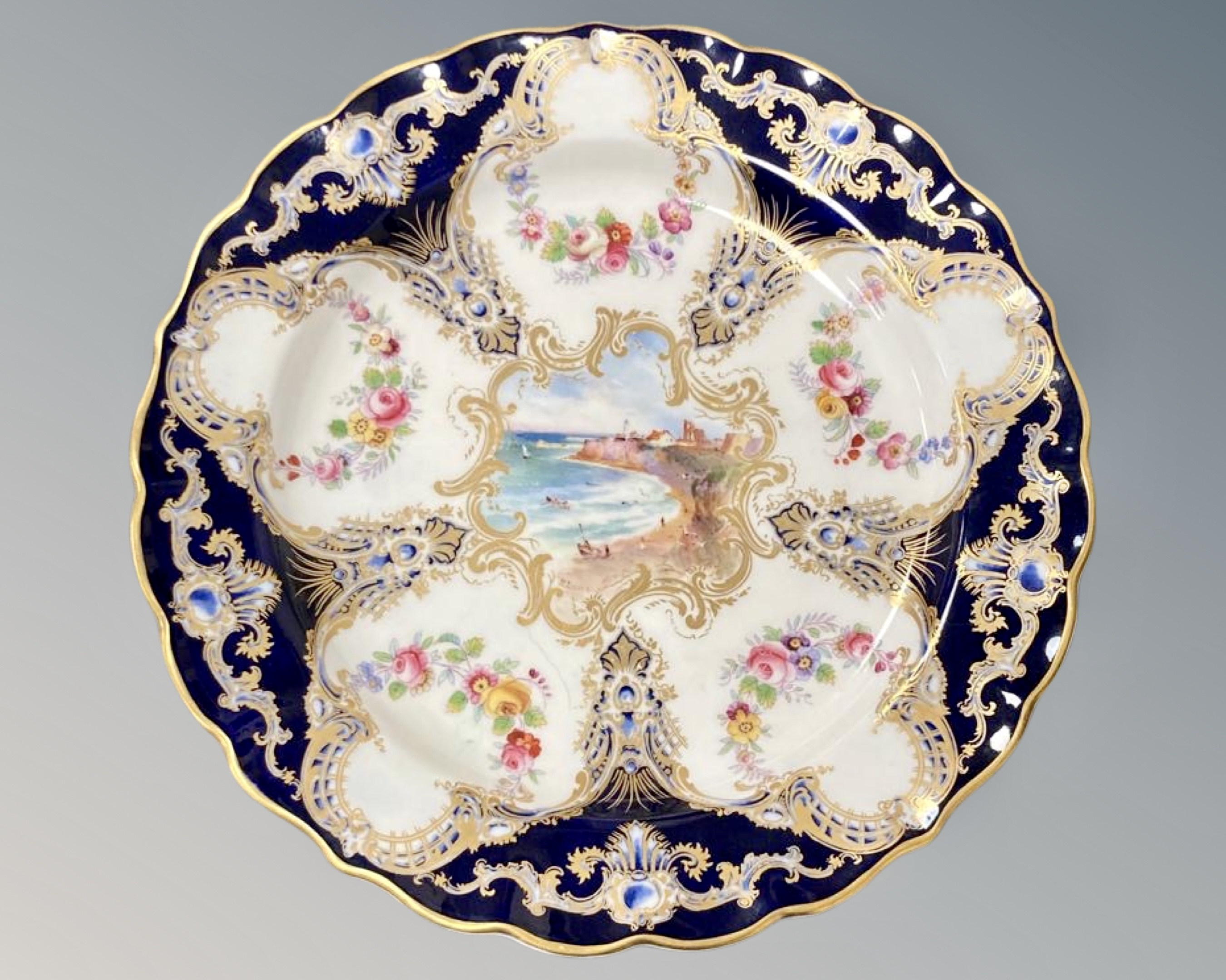 Four Royal Worcester hand painted and gilded cabinet plates, - Image 4 of 5