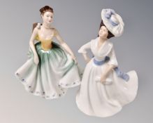 Two Royal Doulton figures ;