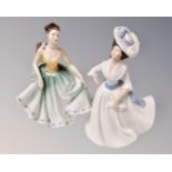 Two Royal Doulton figures ;