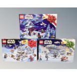 Lego : Three Star Wars advent calendars 75213, 75279 & 75307,