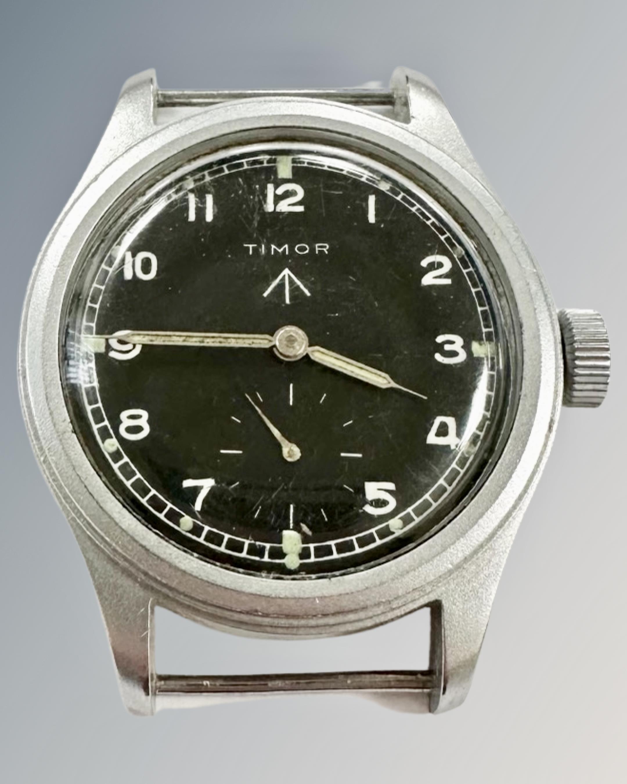 A Timor WWII British military issue so-called 'Dirty Dozen' wristwatch,