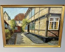 Jor Gyrel : Study of buildings, oil on canvas, 96cm by 66cm.