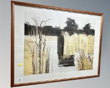After John O'Connor : Lake in Autumn, colour print, signed in pencil, 67cm by 50cm.