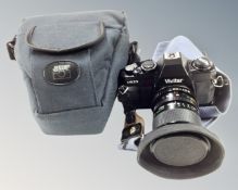 A Vivitar V635 camera with lens, in carry case.
