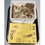 A jewellery drawer containing a large quantity of gilt finish costume jewellery together with a
