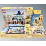 Lego : Three Lego Creator sets, 31005 3 in 1 Shop, 31122 Fish Tank and 40488 Coffee Vendor,